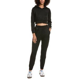 Marion Womens  2Pc Knit Hoodie & Jogger Set, Black